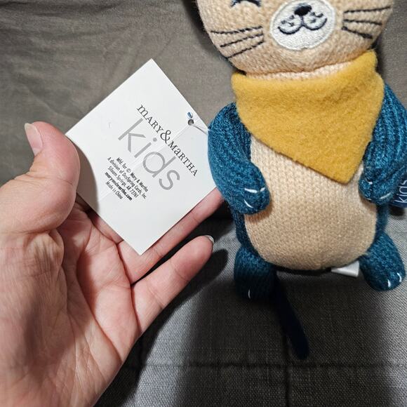 Mary Martha Kids NEW TAG Woodland Friends Mouse Plush Green Blue Dayspring cards - Picture 3 of 6